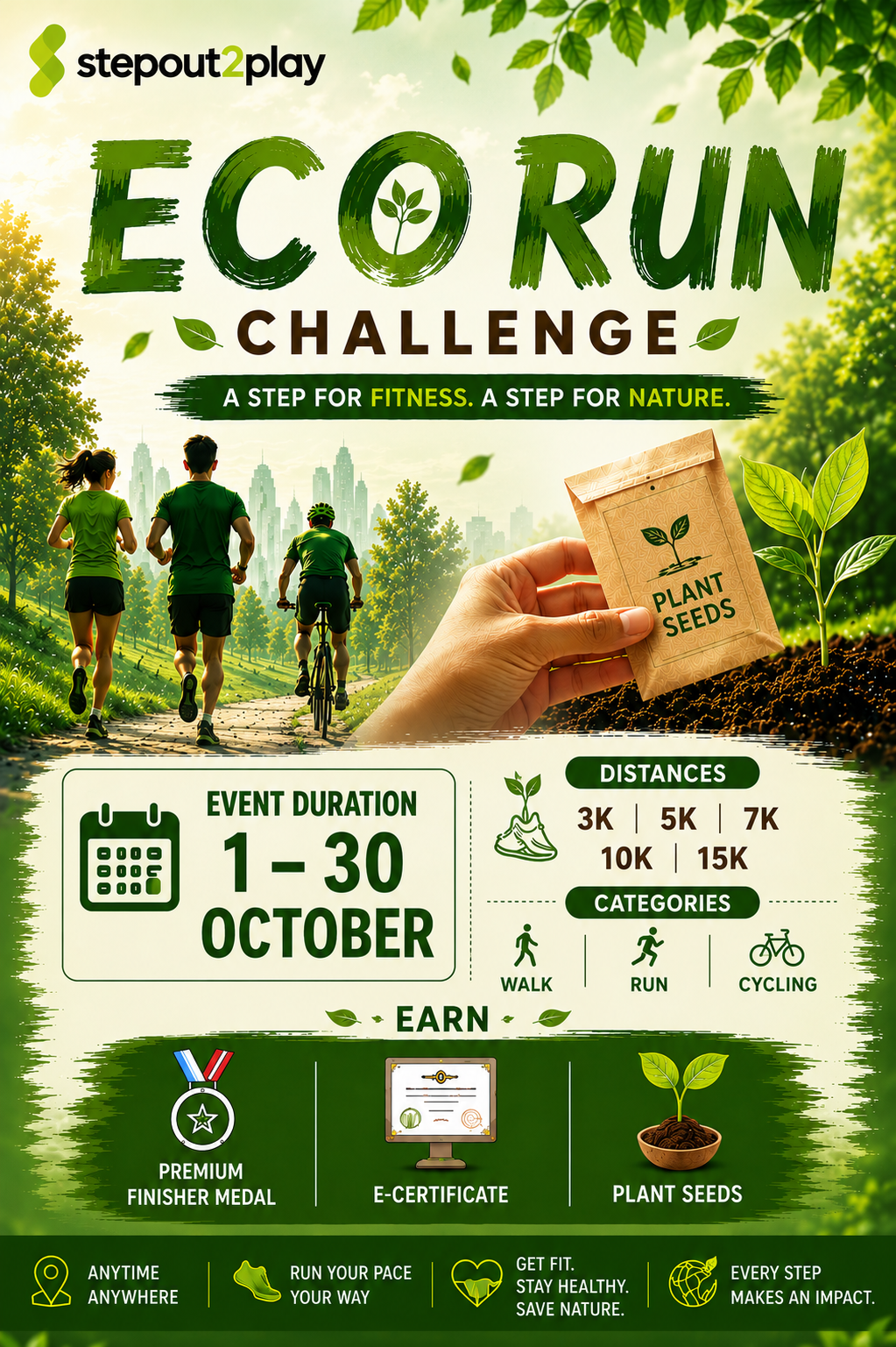 StepOut2Play – Eco Run Challenge 2026 : Virtual Challenge event